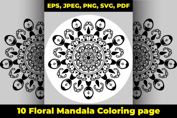 10 Coloring Mandala Design Graphics & Coloring Pages Amp