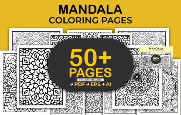 50 Mandala Coloring Pages Bundle: Graphics & Amp Review