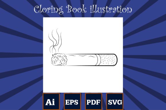 Cigarette Vector Graphics for Coloring Pages Amp