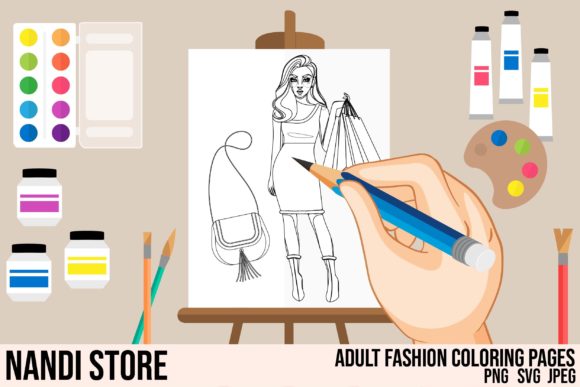 Fashion Printable Adult Coloring Pages: Graphics & Amp