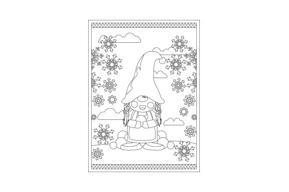Female Gnome Snow Coloring Page for Winter Crafts