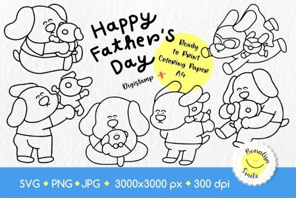Happy Father's Day Doggie Graphics & Coloring Pages Amp Review