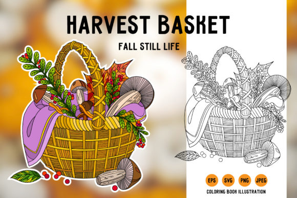 Harvest Basket Coloring Page: Graphics & Coloring Pages Amp