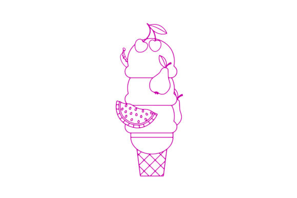 Ice Cream Coloring Page: Crafts & Food Amp Design Asset