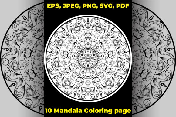 Mandala Graphics for Coloring Pages Amp & Crafting