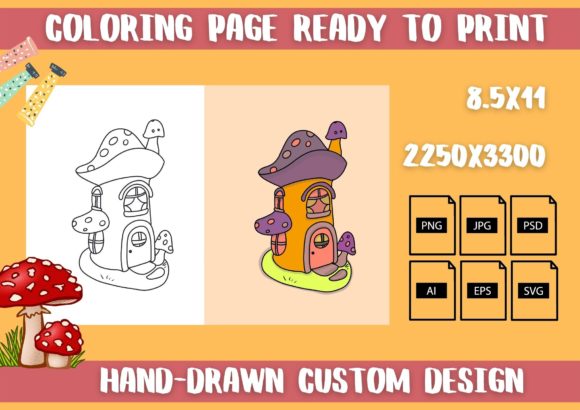 Mushroom House: Graphics & Coloring Pages Amp Review