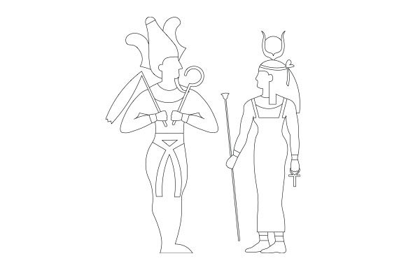 Osiris and Isis Coloring Page for Pagan Crafts