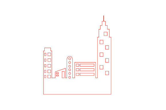Skyline of Imaginary City Coloring Design for Designs Amp