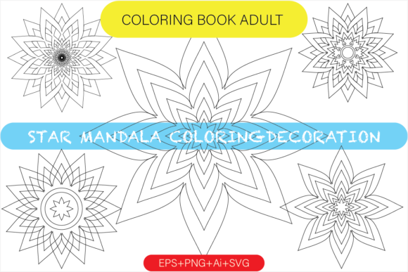 Star Mandala Coloring Book Adult Graphics & Pages Amp