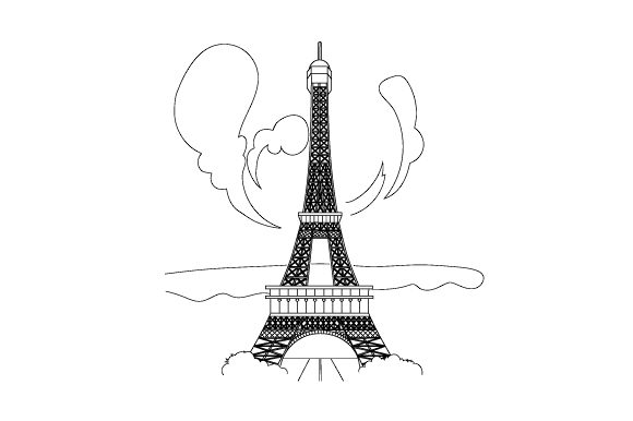 Tour Eiffel Coloring Page