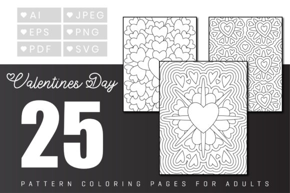 Valentines Day Pattern Coloring Pages Graphics & Amp Review